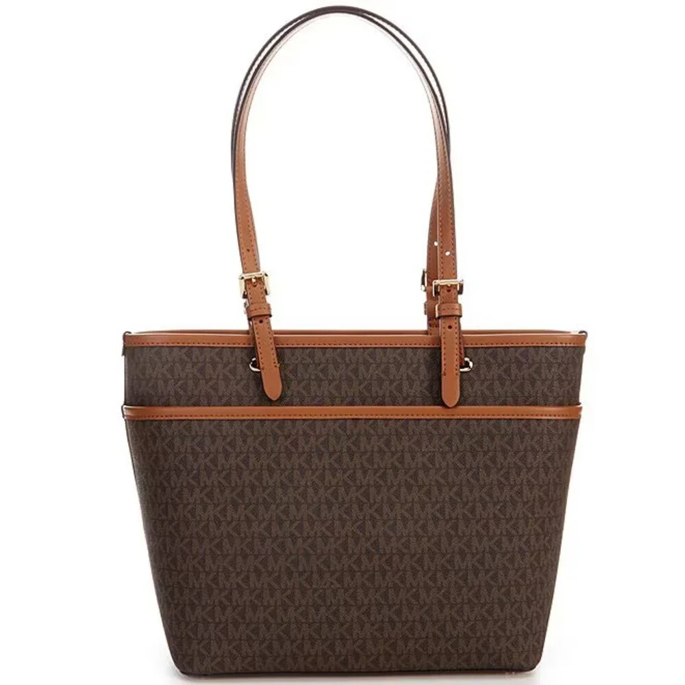 Michael Kors Winston 30S3GWNT2B-252 Tote Bag Women's Brown Logo Print ERK380